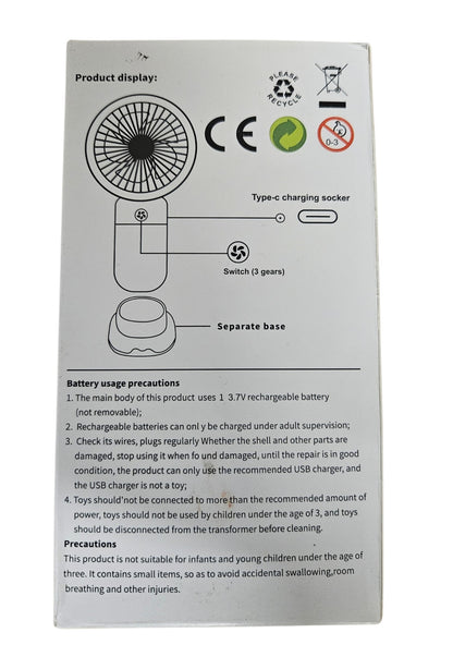 Portable Handheld Fan,USB Rechargeable, Mini Hand Held Fan for Makeup Eyelash, Travel Gifts for Kids
