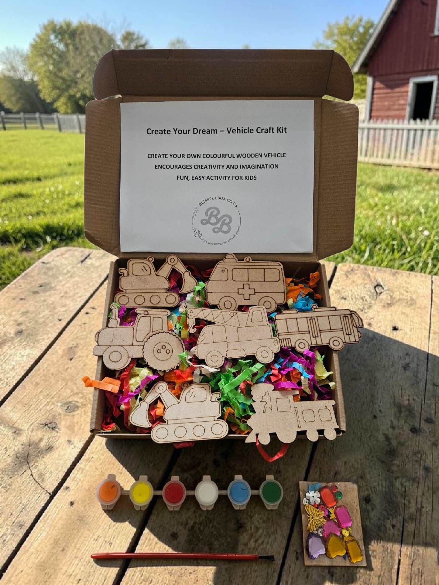 Paint Your Own Wooden Vehicle Craft Kit