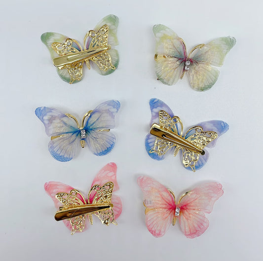 Rhinestone Detail Butterfly Decor Alligator Hair Clip
