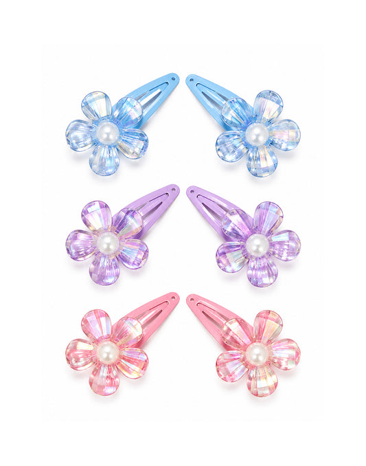 Crystal Flower Snap Clips