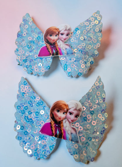 Frozen Hair Clips ,Sequence and Glitter