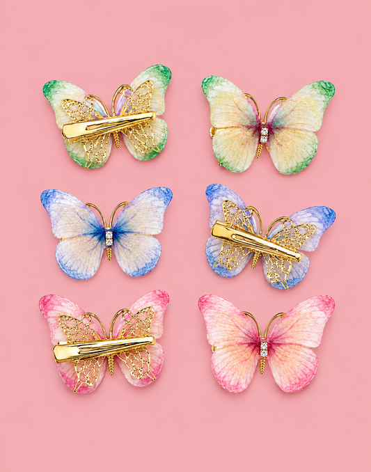 Rhinestone Detail Butterfly Decor Alligator Hair Clip
